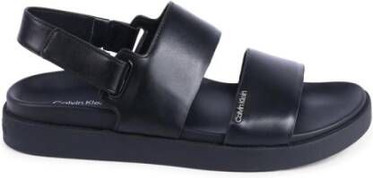 Calvin Klein Zwarte Leren Slippers