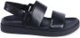 Calvin Klein Zwarte Leren Slippers - Thumbnail 1