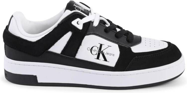 Calvin Klein Zwarte Leren Sneaker met Gedetailleerd Ontwerp