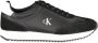 Calvin Klein Zwarte Leren Sneakers met Contrasterende Details - Thumbnail 1