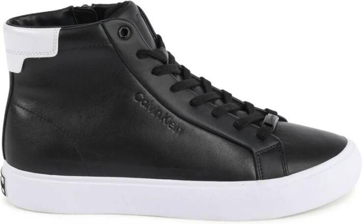 Calvin Klein Zwarte Leren Sneakers met Ingelegd Logo Black Dames - Foto 2