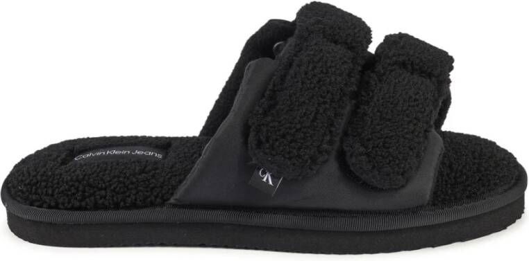 Calvin Klein Pantoffels HOME SLIDE VELCRO SHEARLING in behaaglijk zachte look