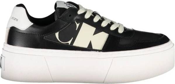 Calvin Klein Zwarte Polyester Sneaker met Contrastdetails
