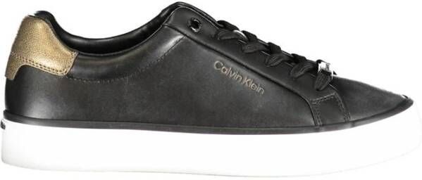 Calvin Klein Sportieve Zwarte Veterschoenen met Contrastdetails en Logoprint Black