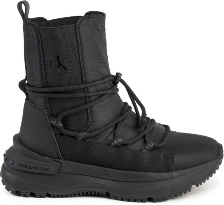 Calvin Klein Zwarte Polyester Sneakers Stijlvolle Keuze