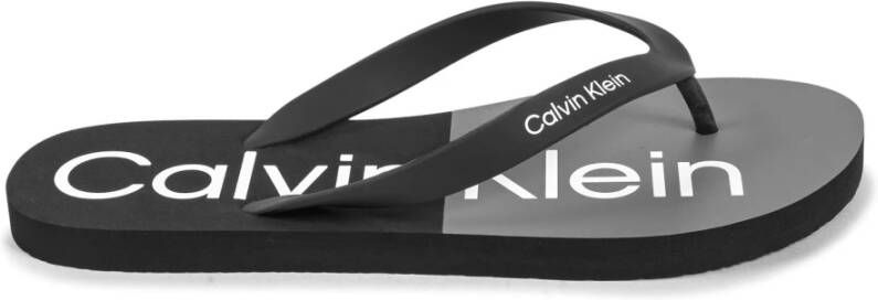 Calvin Klein Zwarte rubberen teenslippers Black Heren