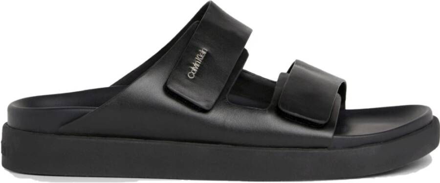 Calvin Klein Zwarte Slide Slippers voor Vrouwen Black Dames