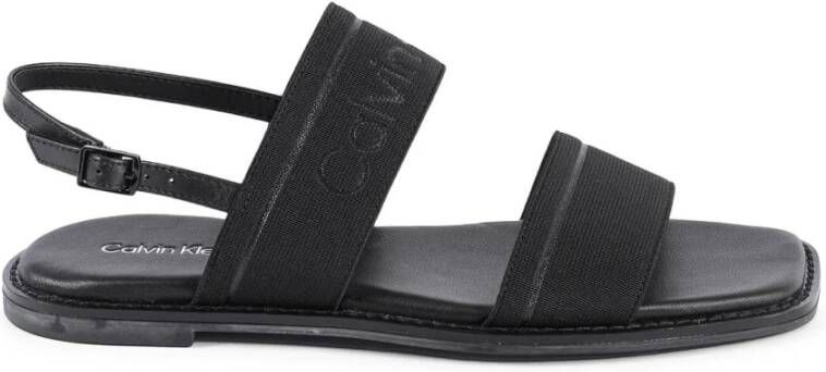 Calvin Klein Zwarte TweeBand Sandalen Ontwerp