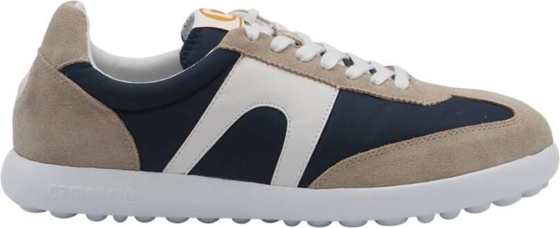 Camper Blauwe Leren en Canvas Sneakers