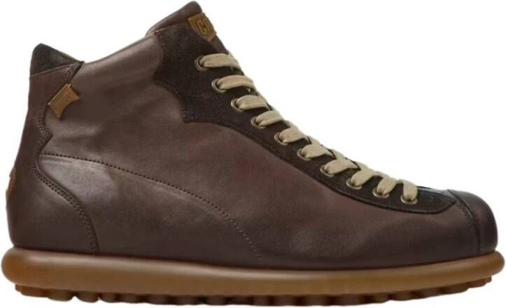 Camper Bruine leren sneakers met nabukdetails
