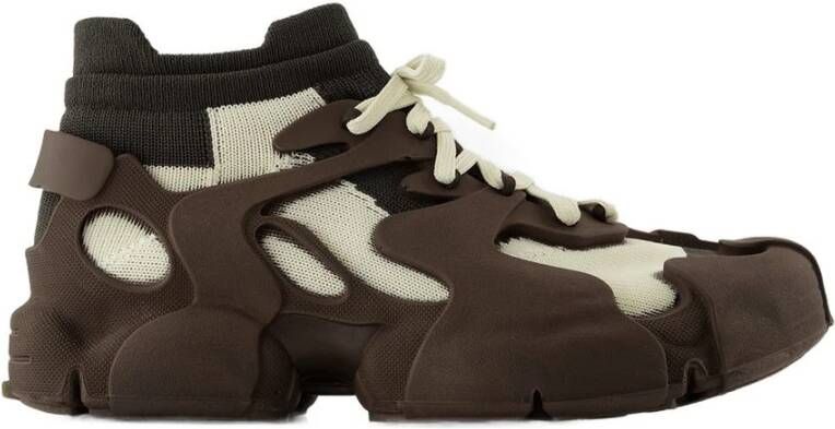 Camper Bruine Synthetische Sneakers Ronde Neus