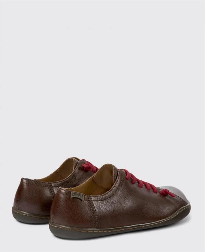 Camper Donkerbruine Leren Veterschoenen Brown Dames