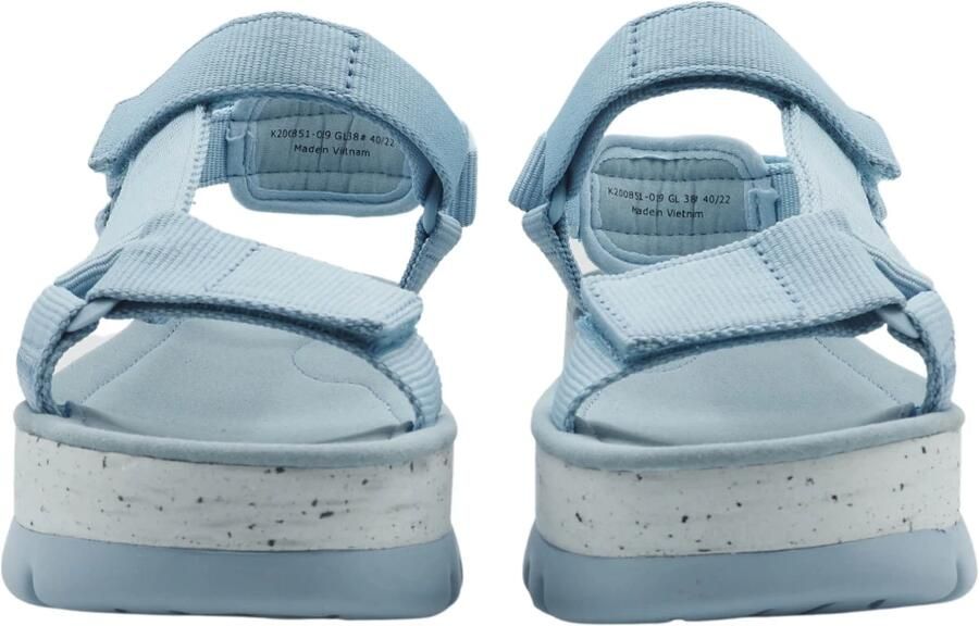Camper Blauwe Plateau Sandalen met Klittenbandsluiting