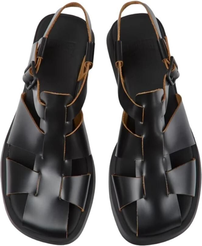 Camper Zwarte Platte Sandalen voor Vrouwen Black Dames