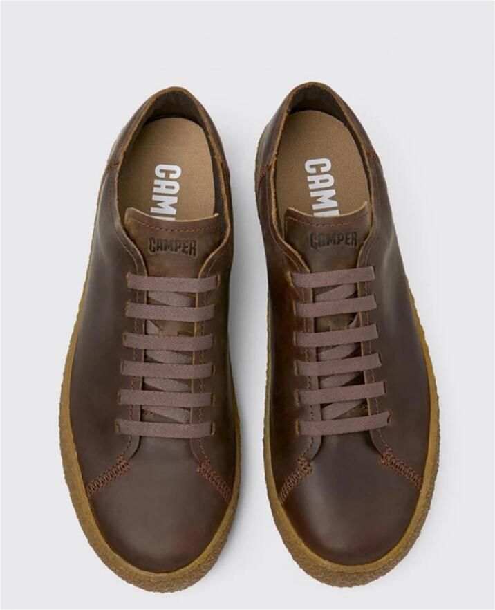 Camper Classic Leather Lace-Up Casual Shoes Brown Sneakers