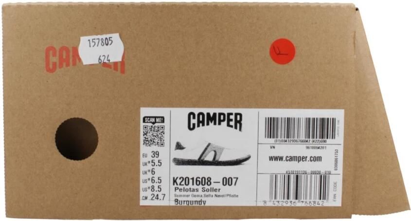 Camper Bordeaux Sneakers met Oranje en Witte Details Red Dames - Foto 3