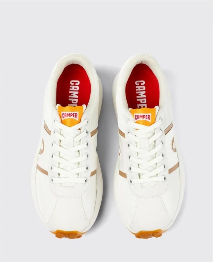 Camper Witte Sneakers met Camel en Witte Details White Dames - Foto 3