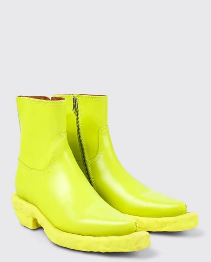 Camper Bordeauxrode Leren Cowboy Enkellaarzen Green Dames