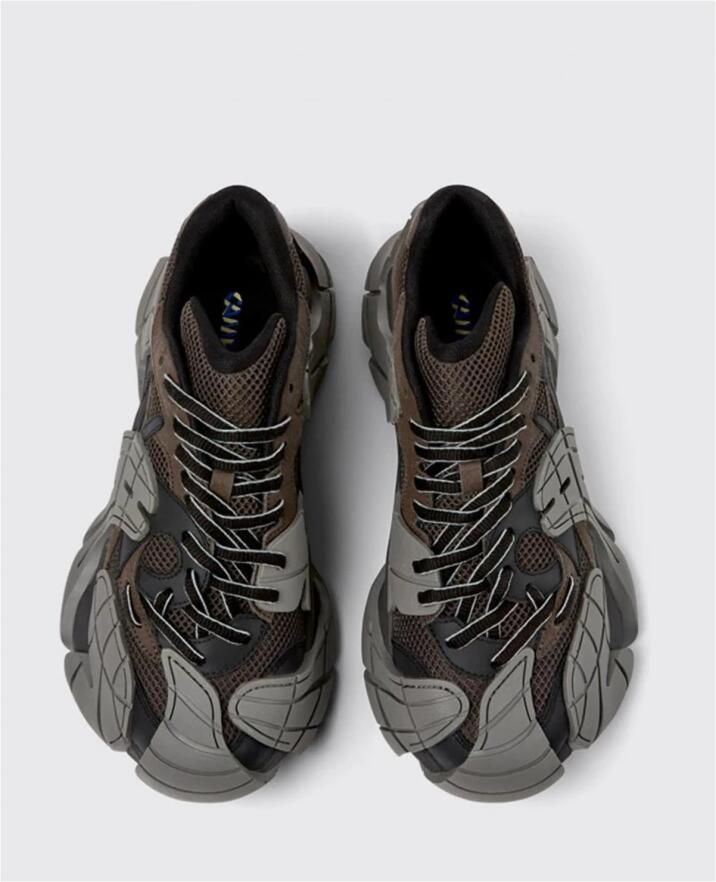 Camper Mesh Sneakers met Logo Binnenzool en Rubberen Zool Zwart Heren