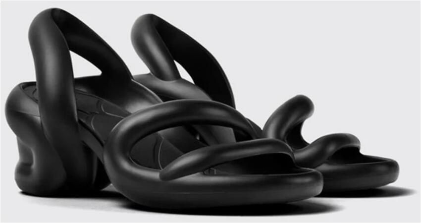 Camper Zwarte Beeldhouwkundige Sandalen met Hak