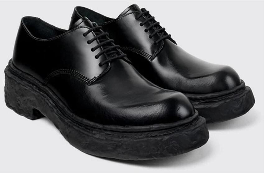 Camper Zwarte Brogue Schoenen Chunky Zool