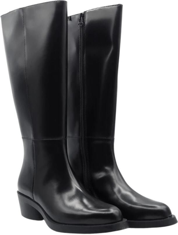 Camper Zwarte glanzende leren laarzen