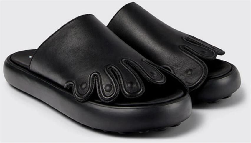 Camper Zwarte Leren Sandalen Stijlvol Comfort
