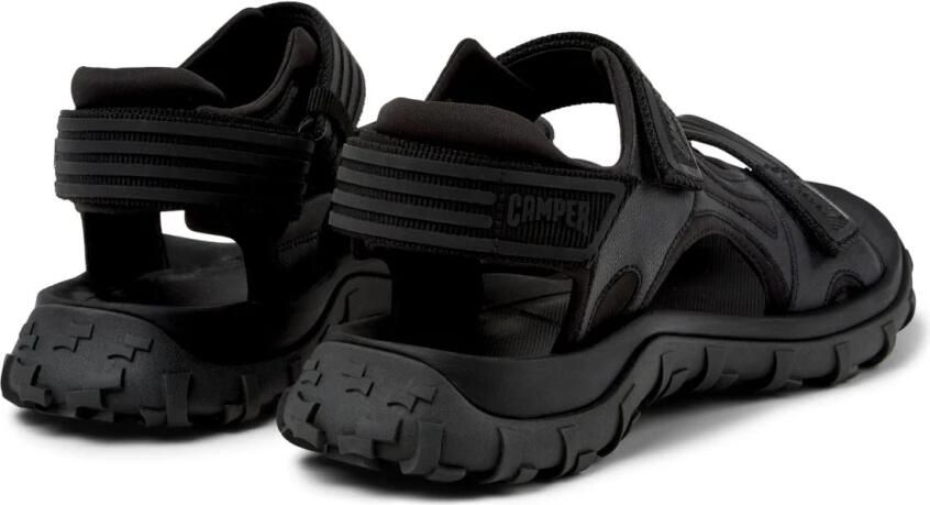 Camper Zwarte platte sandalen voor mannen