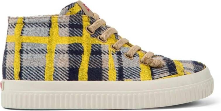 Camper Damesneakers met geel geruit patroon Yellow Dames