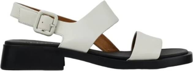 Camper Dana Leren Sandalen White Dames