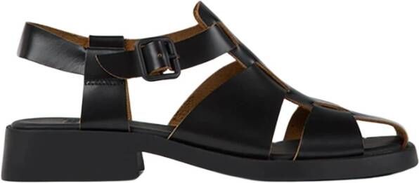 Camper Zwarte Platte Sandalen voor Vrouwen Black Dames