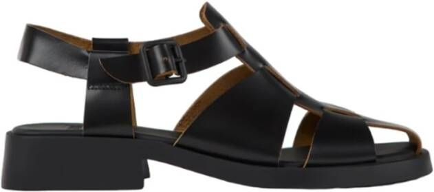 Camper Zwarte Platte Sandalen voor Vrouwen Black Dames