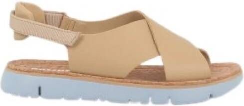 Camper Flat Sandals Beige Dames