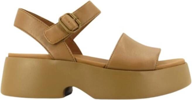 Camper Flat Sandals Brown Dames