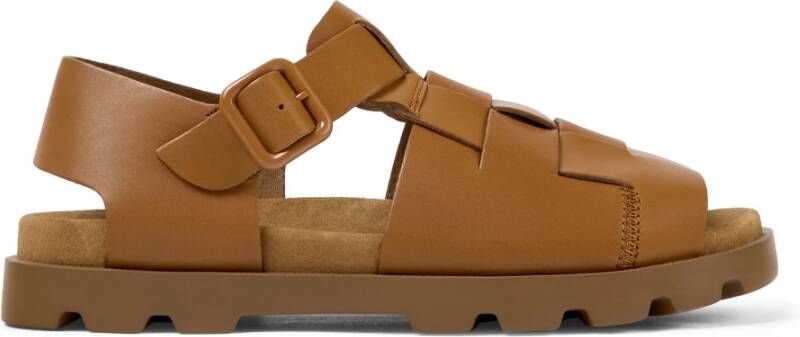 Camper Flat Sandals Brown Black Heren