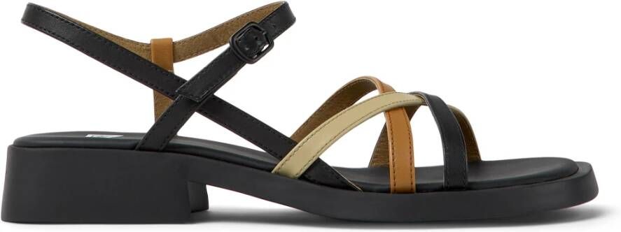 Camper Dana Twins Platte Sandalen Black Dames