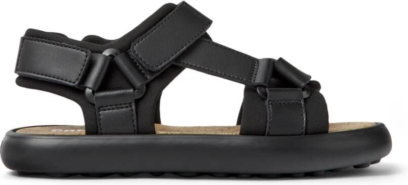 Camper Flota Platte Leren Sandalen Black Dames