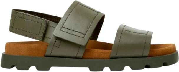 Camper Groene Leren Sandalen Open Neus