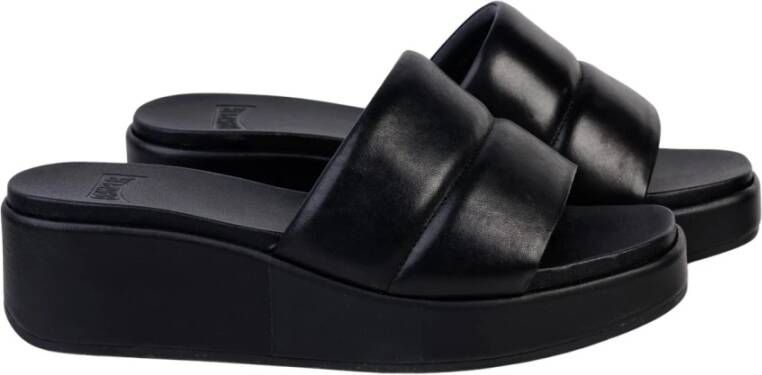 Camper Misia Platform Slides in Zwart Black Dames