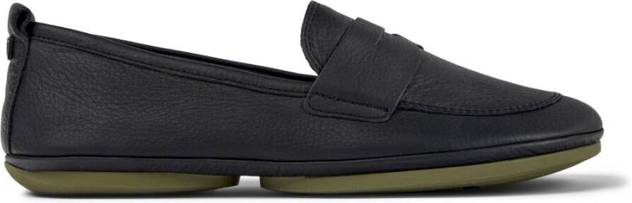 Camper Zwarte Leren Ballerina`s met Rubberen Zolen Black Dames - Foto 4