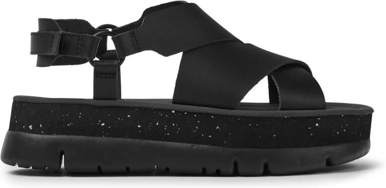 Camper Stijlvolle Platte Sandalen voor Vrouwen Black Dames