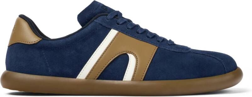 Camper Blauwe Casual Suède Sneakers met Rubberen Zool Blue Heren - Foto 1