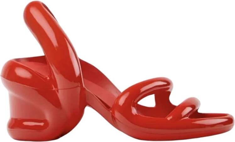 Camper Rode sandalen met hak sculpturale hak