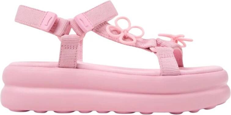 Camper Roze Platte Leren Sandalen