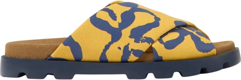 Camper Stedelijke Sliders Stads Sliders Brutus Flat Sandals Green Blue Multicolor Black Heren