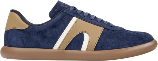 Camper Blauwe Casual Suède Sneakers met Rubberen Zool Blue Heren