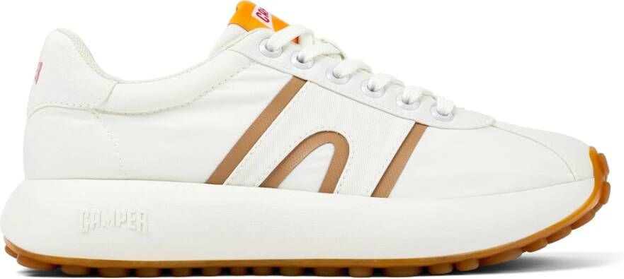 Camper Witte Sneakers met Camel en Witte Details White Dames