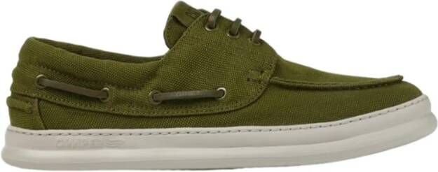 Camper Sportieve Leren Veterschoenen Green Heren