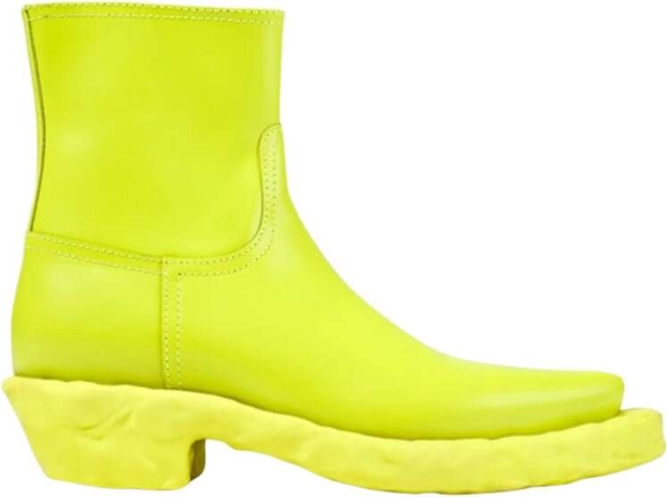 Camper Bordeauxrode Leren Cowboy Enkellaarzen Green Dames