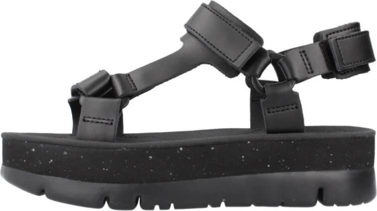 Camper Stijlvolle platte sandalen in zwart en oranje Black Dames